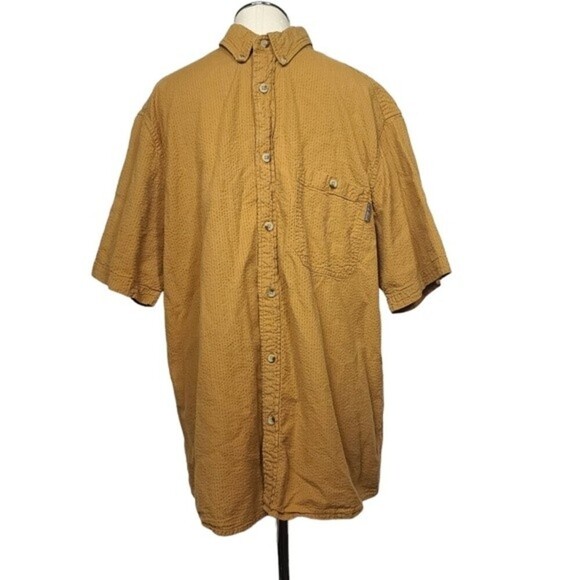 Woolrich Short Sleeve Textured Button Down Shirt Men's L - Picture 1 of 7